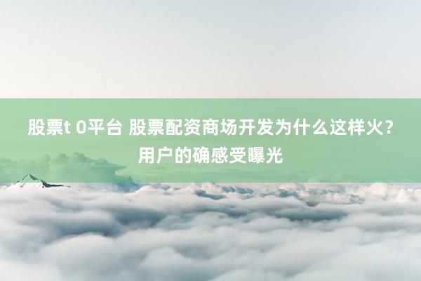 股票t 0平台 股票配资商场开发为什么这样火？用户的确感受曝光